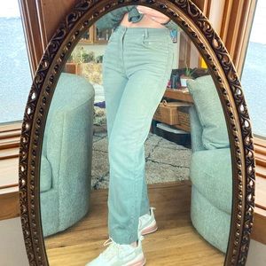 high-waisted straight leg pants